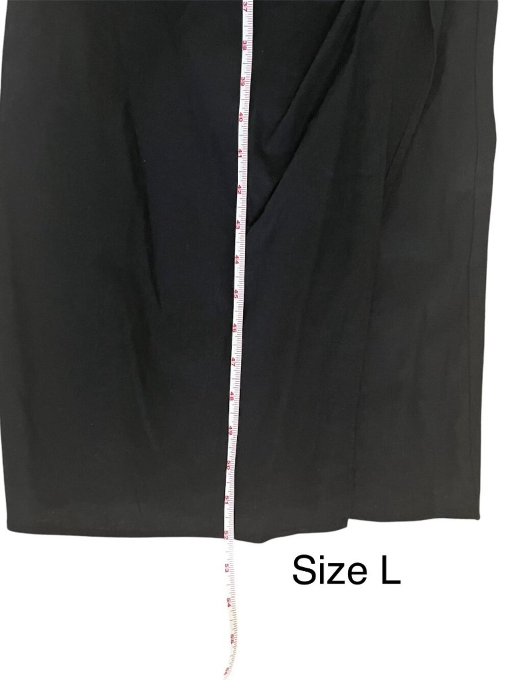 Zara Black Draped Linen Midi Dress Halter V‑Neck Ruched Side Slit Large Summer - Picture 11 of 11